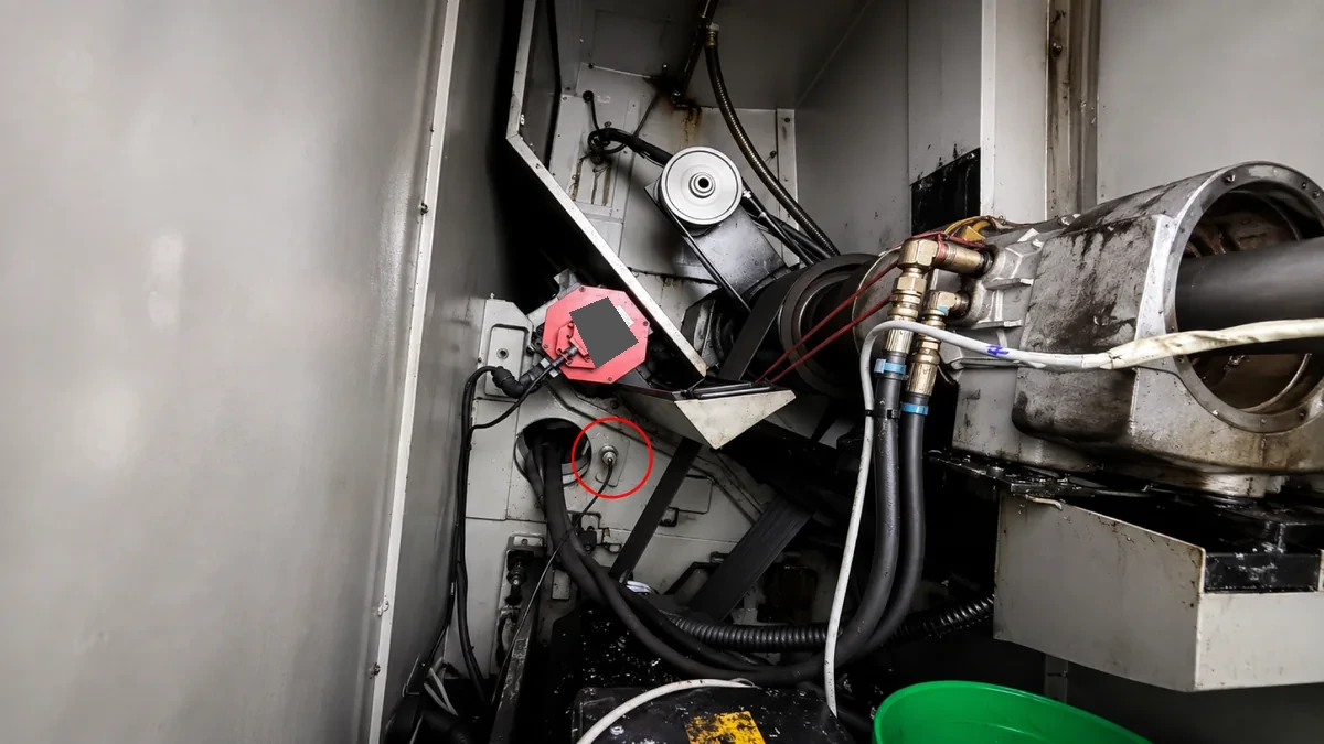 Image showing a monitored point on production equipment